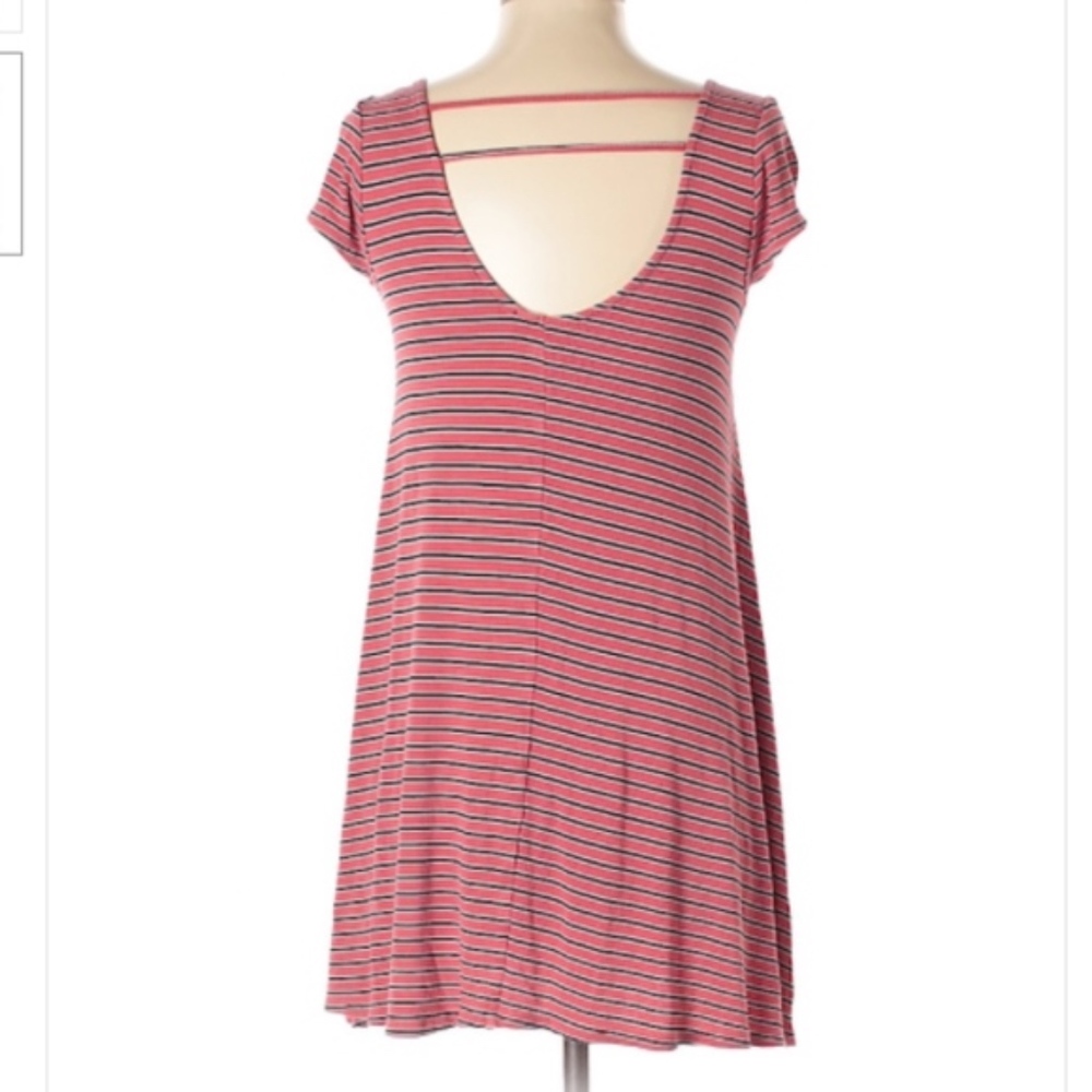 AE Outfitters striped mini Dress open back rib shirt look size M - Picture 3 of 8